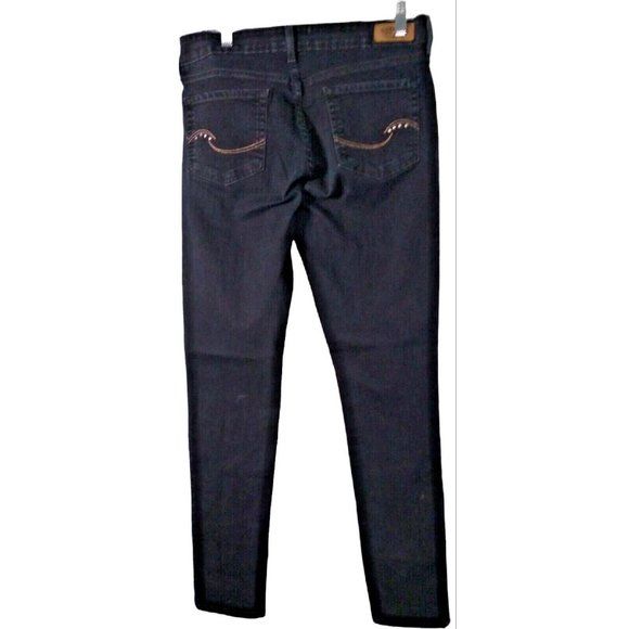 Signature Jeans Womans 10 Large Low Rise Ankle Skinny Pants Dark Wash - Picture 10 of 13